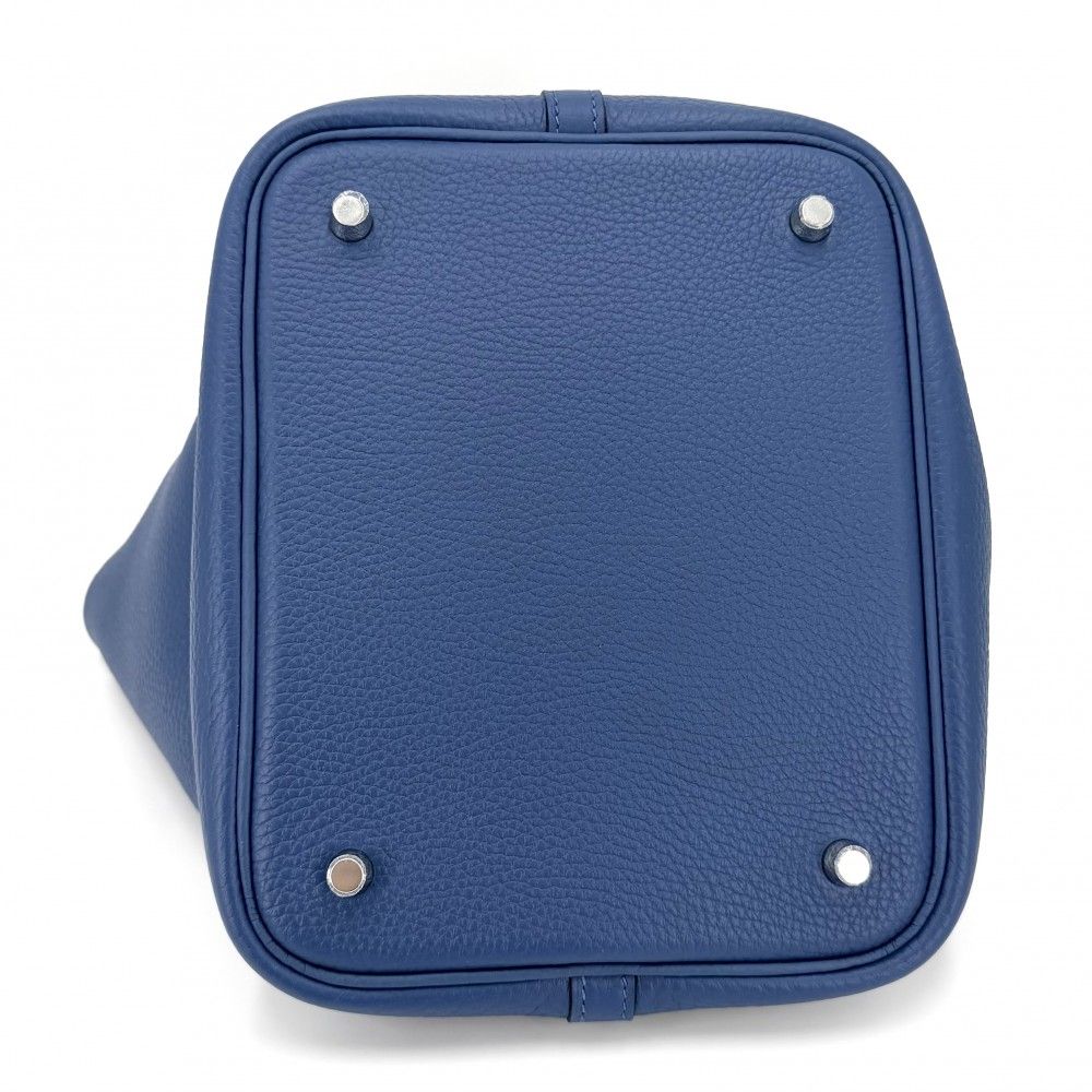 Hermes Handbag Picotin Lock MM Bag Taurillon Blue Silver — view 3