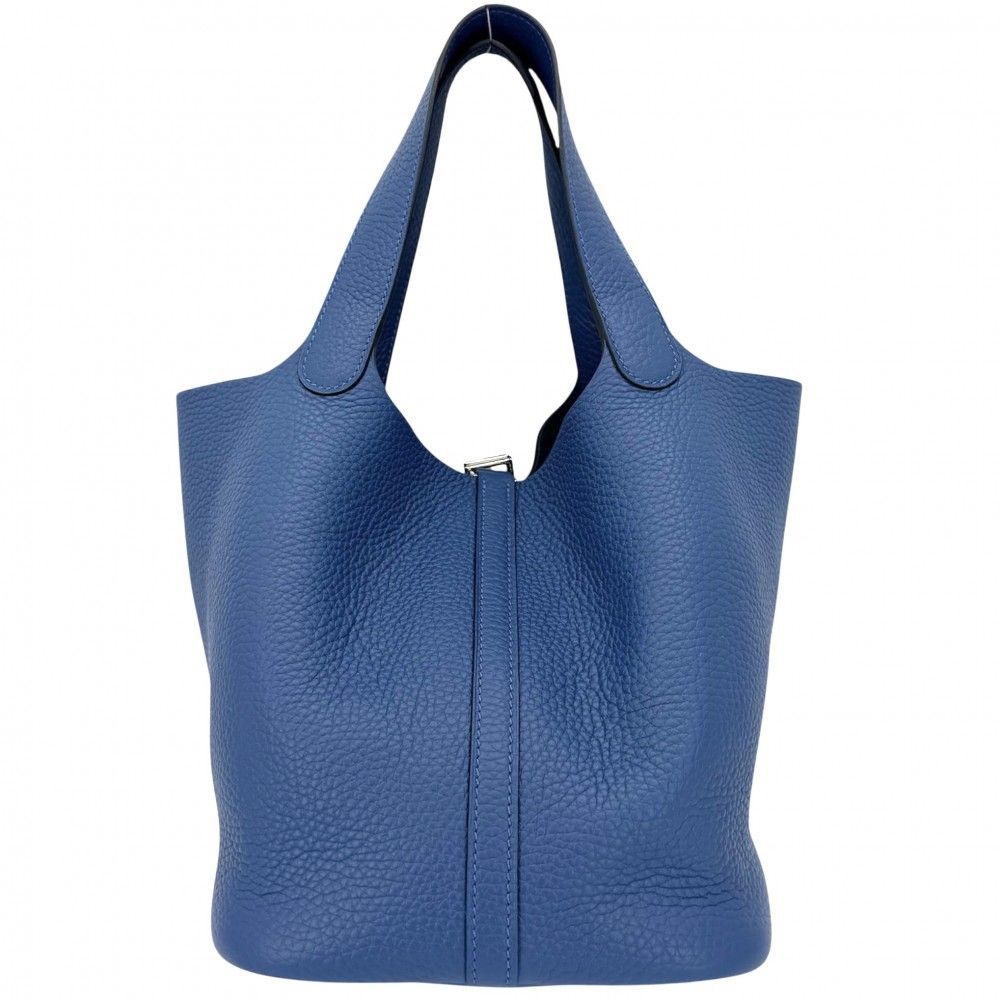 Hermes Handbag Picotin Lock MM Bag Taurillon Blue Silver — view 2