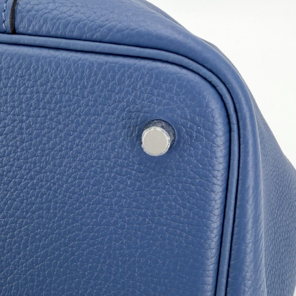 Hermes Handbag Picotin Lock MM Bag Taurillon Blue Silver — view 6