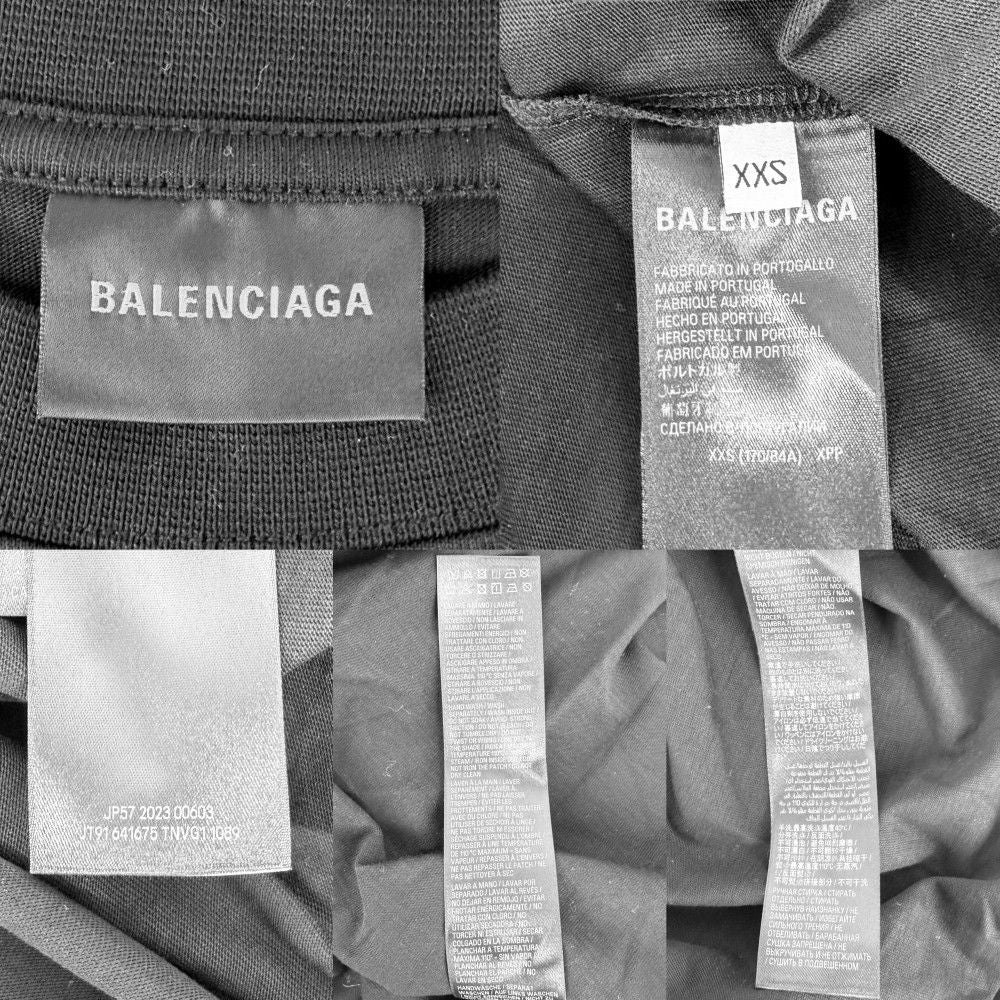 Balenciaga Short Sleeve T-Shirt Crew Neck Top Xxs Black Cotton All Seasons — view 4