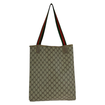 Gucci Vintage Sherry Line Beige GG Supreme Canvas Leather Tote — view 2