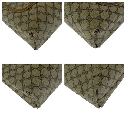 Gucci Vintage Sherry Line Beige GG Supreme Canvas Leather Tote — view 3