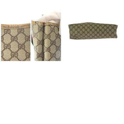 Gucci Vintage Sherry Line Beige GG Supreme Canvas Leather Tote — view 9