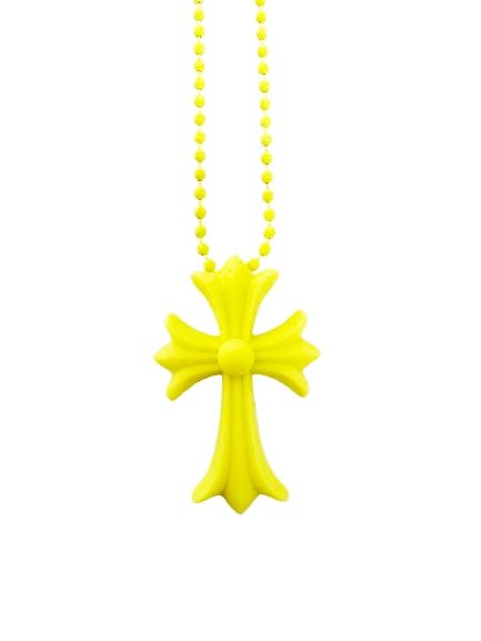 Chrome Hearts Rubber CH Crs Sml CH Cross Small Necklace Yellow