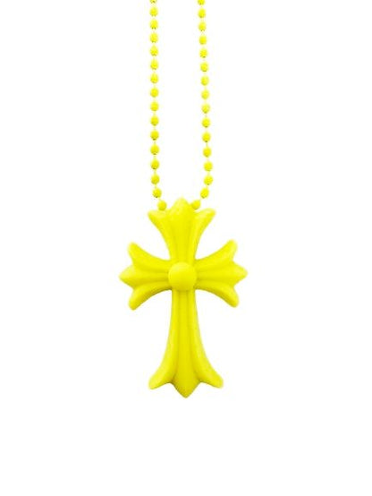 Chrome Hearts Rubber CH Crs Sml CH Cross Small Necklace Yellow