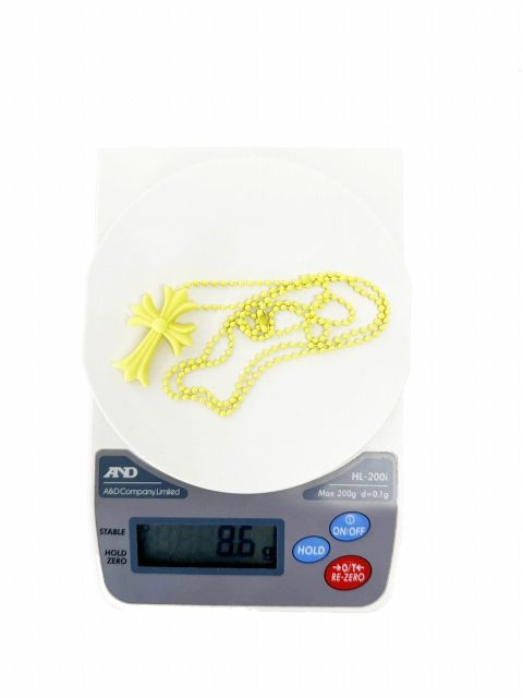 Chrome Hearts Rubber CH Crs Sml CH Cross Small Necklace Yellow — view 3
