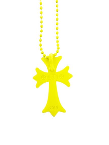 Chrome Hearts Rubber CH Crs Sml CH Cross Small Necklace Yellow — view 2