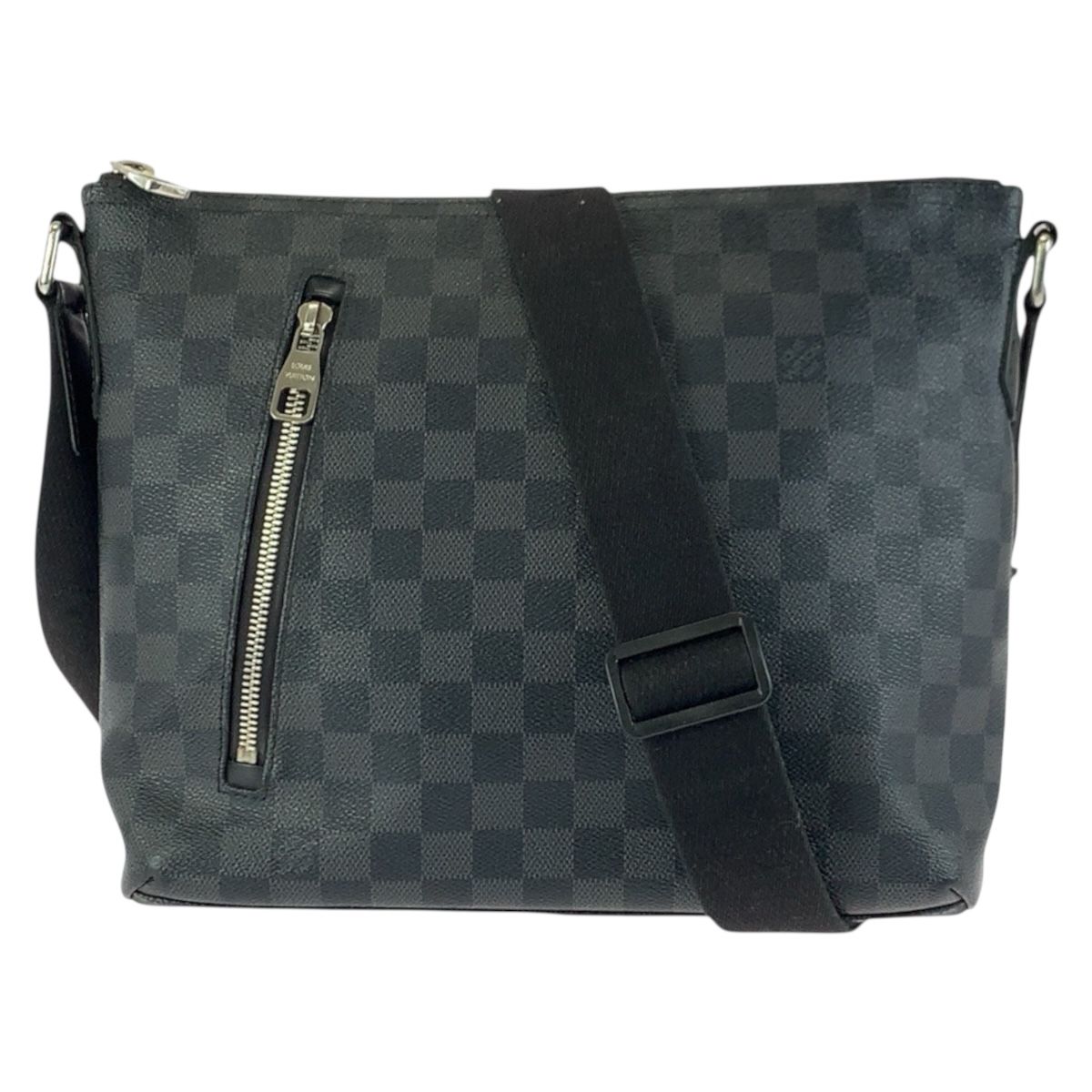 Louis Vuitton Damier Graphite Mick PM Black Silver Shoulder Bag Pochette