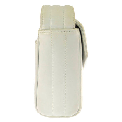 Chanel Geki Vertical Stitching CC Logo Shoulder Bag White Mademoiselle Vintage