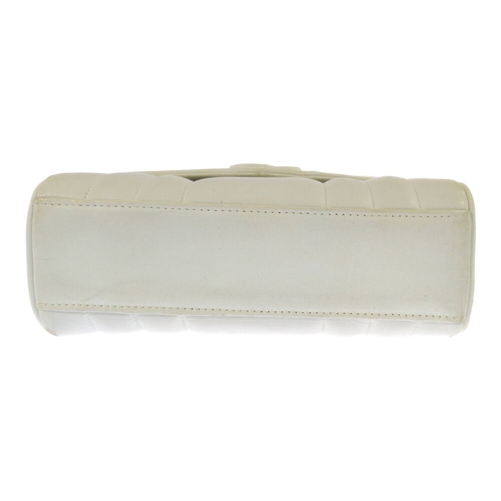 Chanel Geki Vertical Stitching CC Logo Shoulder Bag White Mademoiselle Vintage