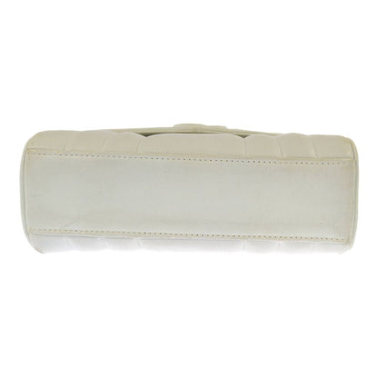 Chanel Geki Vertical Stitching CC Logo Shoulder Bag White Mademoiselle Vintage