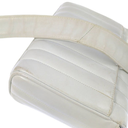 Chanel Geki Vertical Stitching CC Logo Shoulder Bag White Mademoiselle Vintage