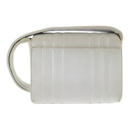 Chanel Geki Vertical Stitching CC Logo Shoulder Bag White Mademoiselle Vintage