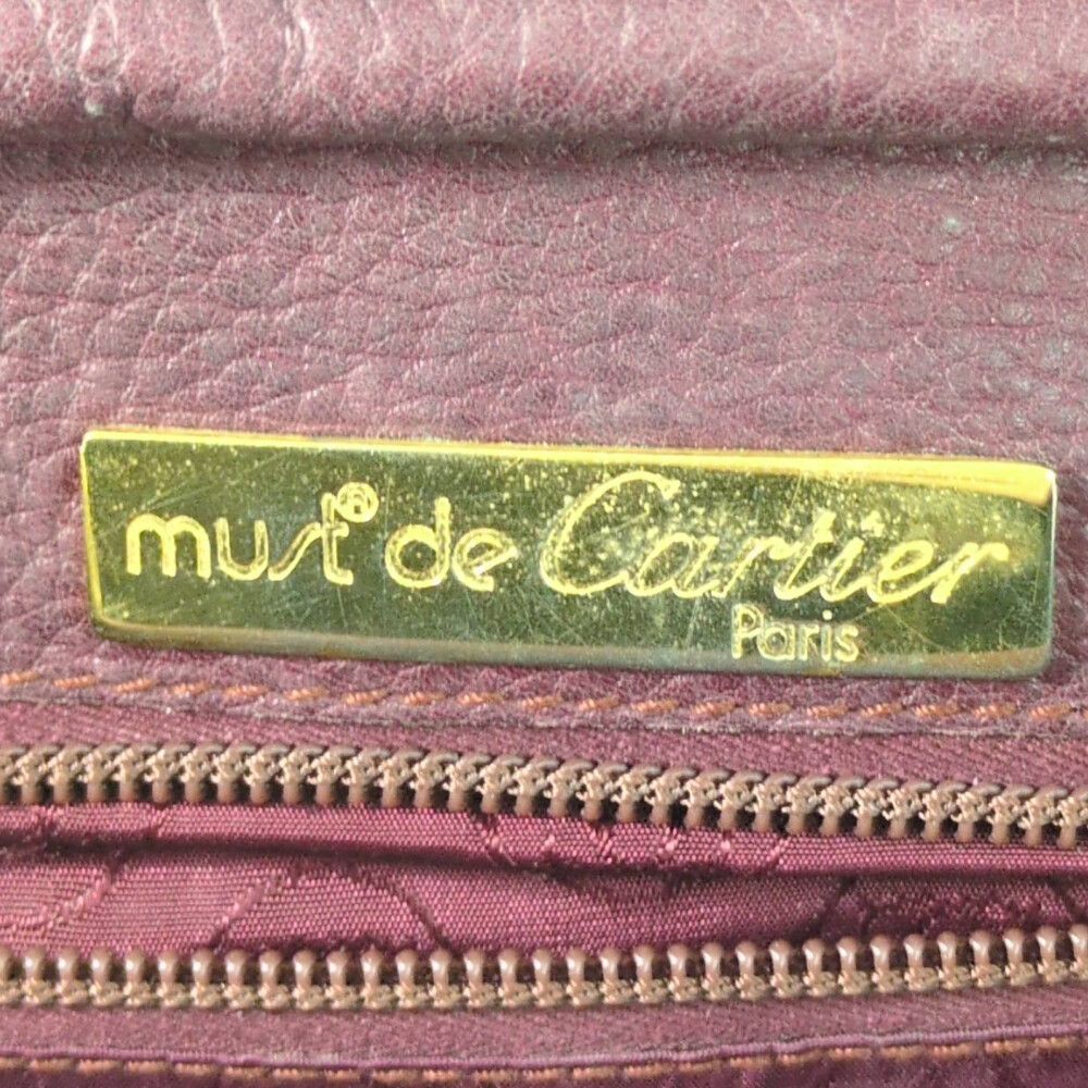 Cartier Must Line Flap Shoulder Bag Wine Red Trinity All B /