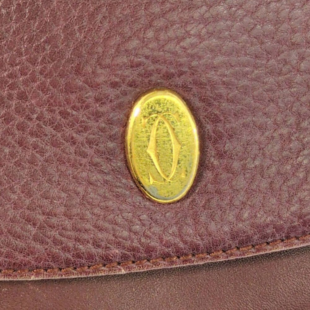 Cartier Must Line Flap Shoulder Bag Wine Red Trinity All B /