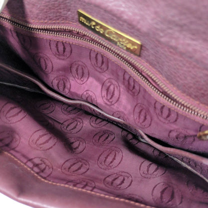 Cartier Must Line Flap Shoulder Bag Wine Red Trinity All B /
