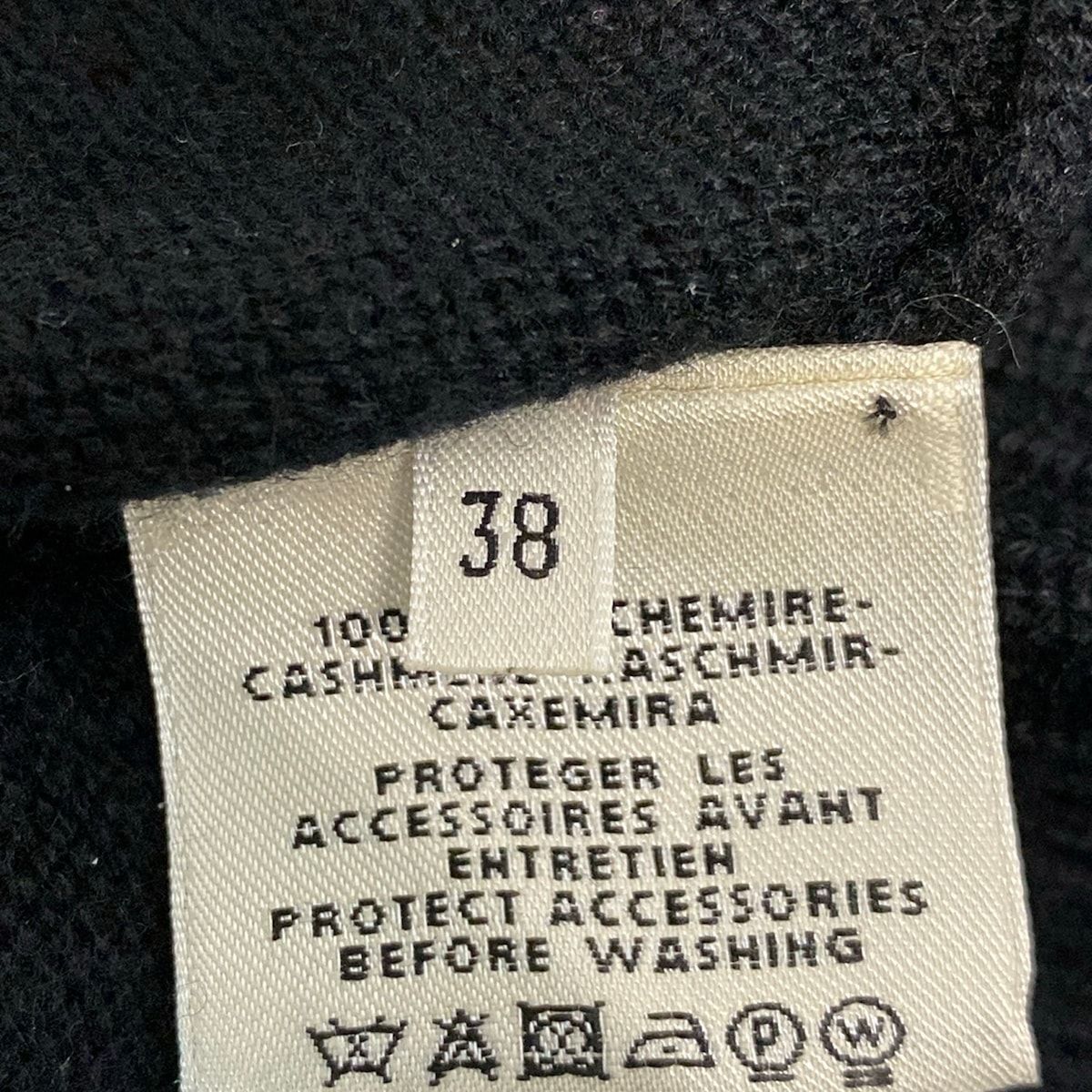 Hermes Dress 38 M Black V-neck Long Sleeve Knee Length Knit — view 5