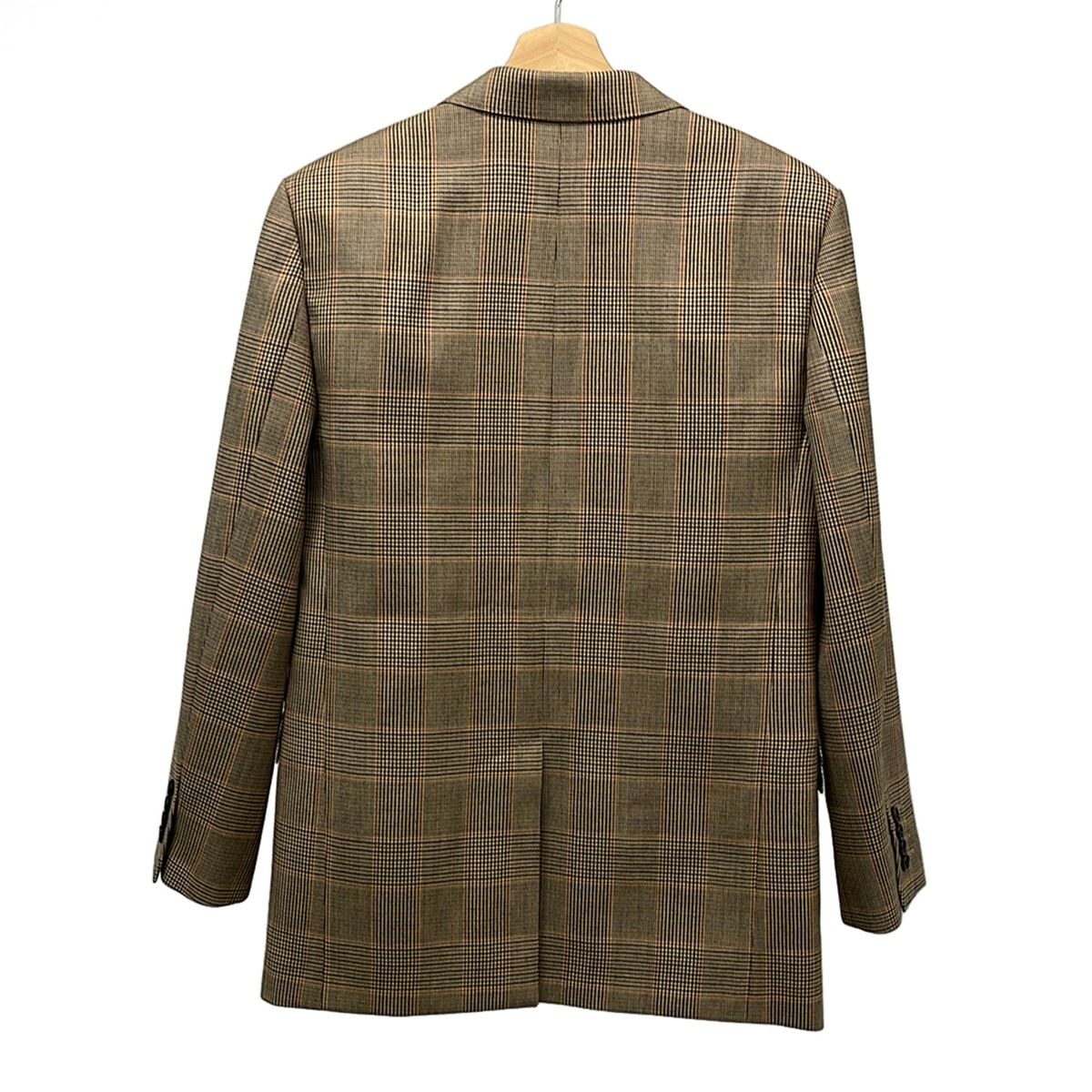 Celine Jacket 34 S Beige Black Multi Glen Check Shoulder Pad Long Sleeve Spring — view 2