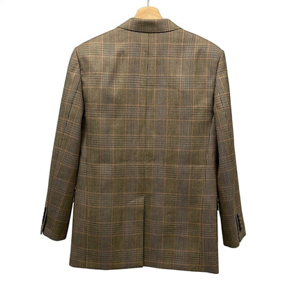 Celine Jacket 34 S Beige Black Multi Glen Check Shoulder Pad Long Sleeve Spring — view 2