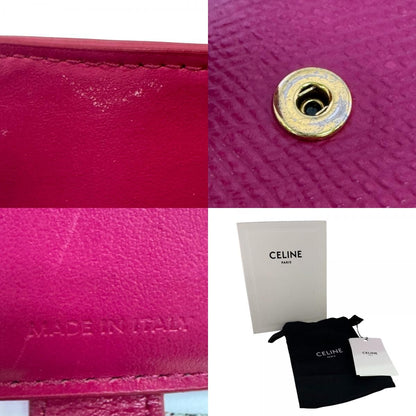 Celine Strap Leather Bifold Wallet Pink — view 8