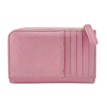 Chanel Fragment Case Quilted Leather Card Pink — view 2