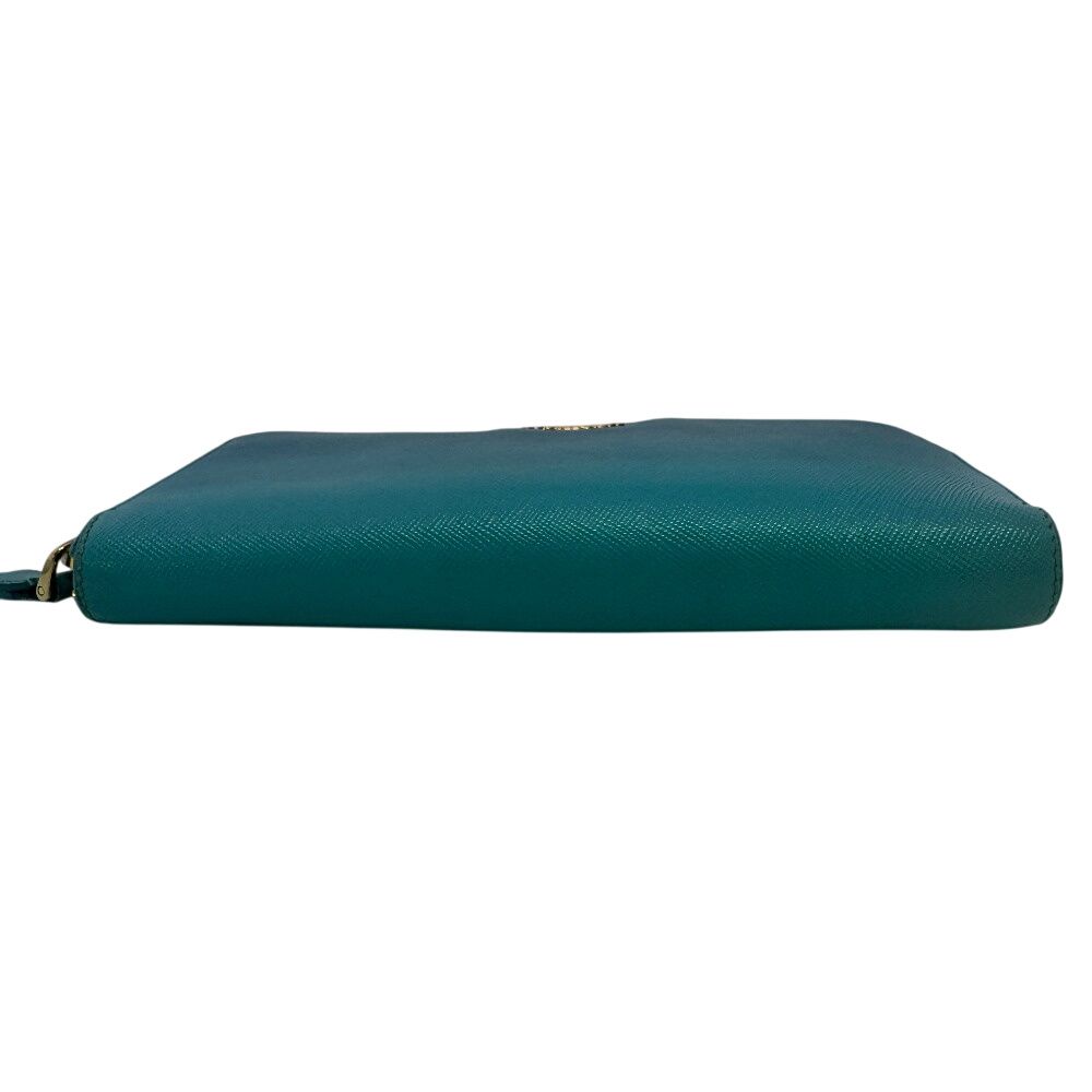 Prada Zip Around Saffiano Leather Wallet Blue — view 5