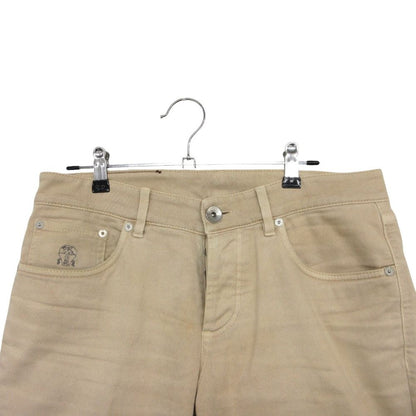 Brunello Cucinelli Pants Logo Pocket Traditional Fit Denim Jeans Light Beige — view 5
