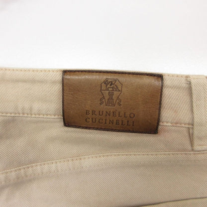 Brunello Cucinelli Pants Logo Pocket Traditional Fit Denim Jeans Light Beige — view 8