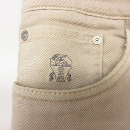 Brunello Cucinelli Pants Logo Pocket Traditional Fit Denim Jeans Light Beige — view 6