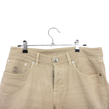 Brunello Cucinelli Pants Logo Pocket Traditional Fit Denim Jeans Light Beige — view 5