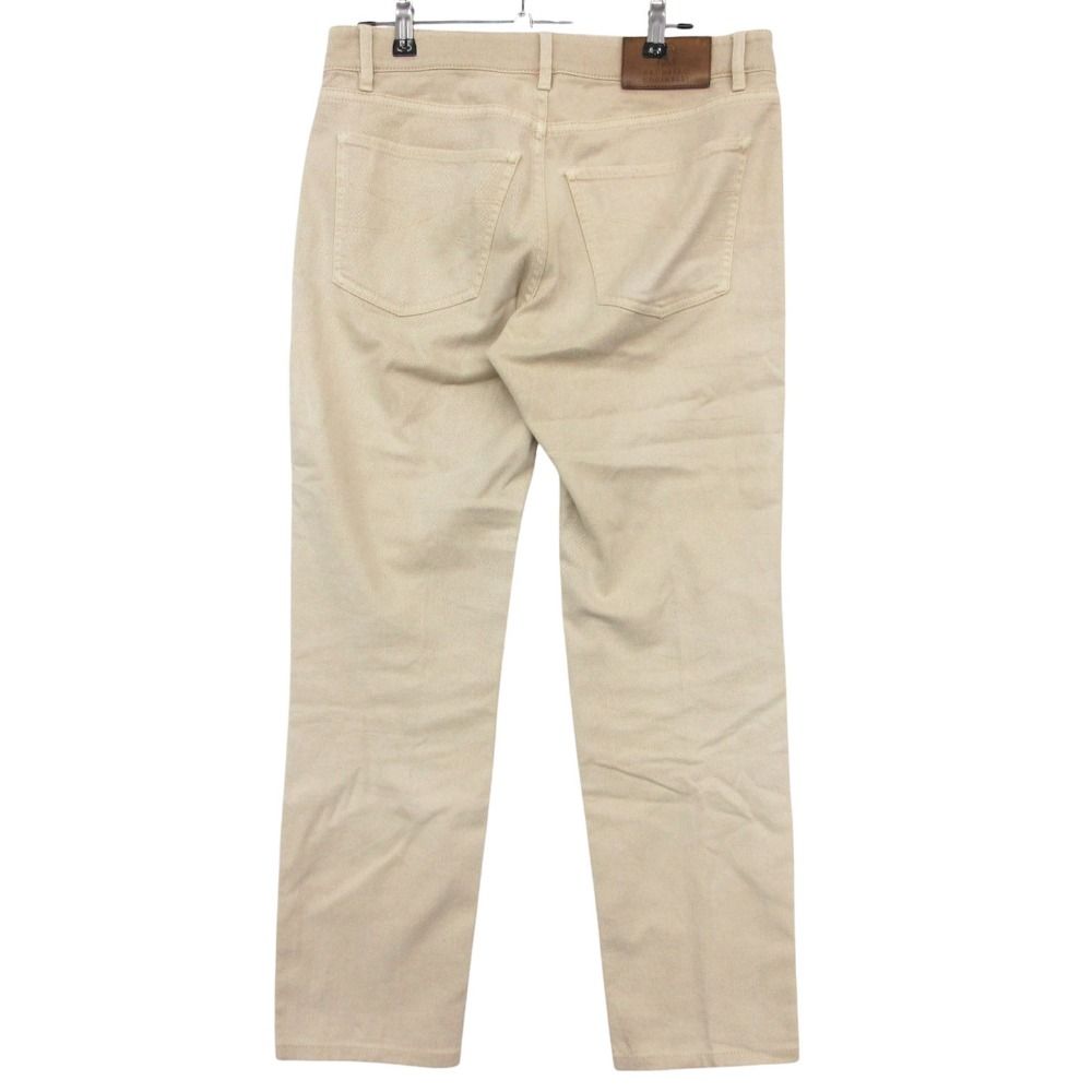 Brunello Cucinelli Pants Logo Pocket Traditional Fit Denim Jeans Light Beige — view 2