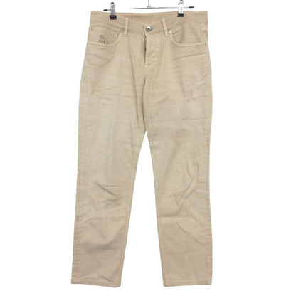 Brunello Cucinelli Pants Logo Pocket Traditional Fit Denim Jeans Light Beige
