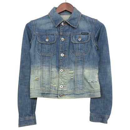 Dolce & Gabbana D&G Jacket Denim Distressed Gradient Short Length Cropped