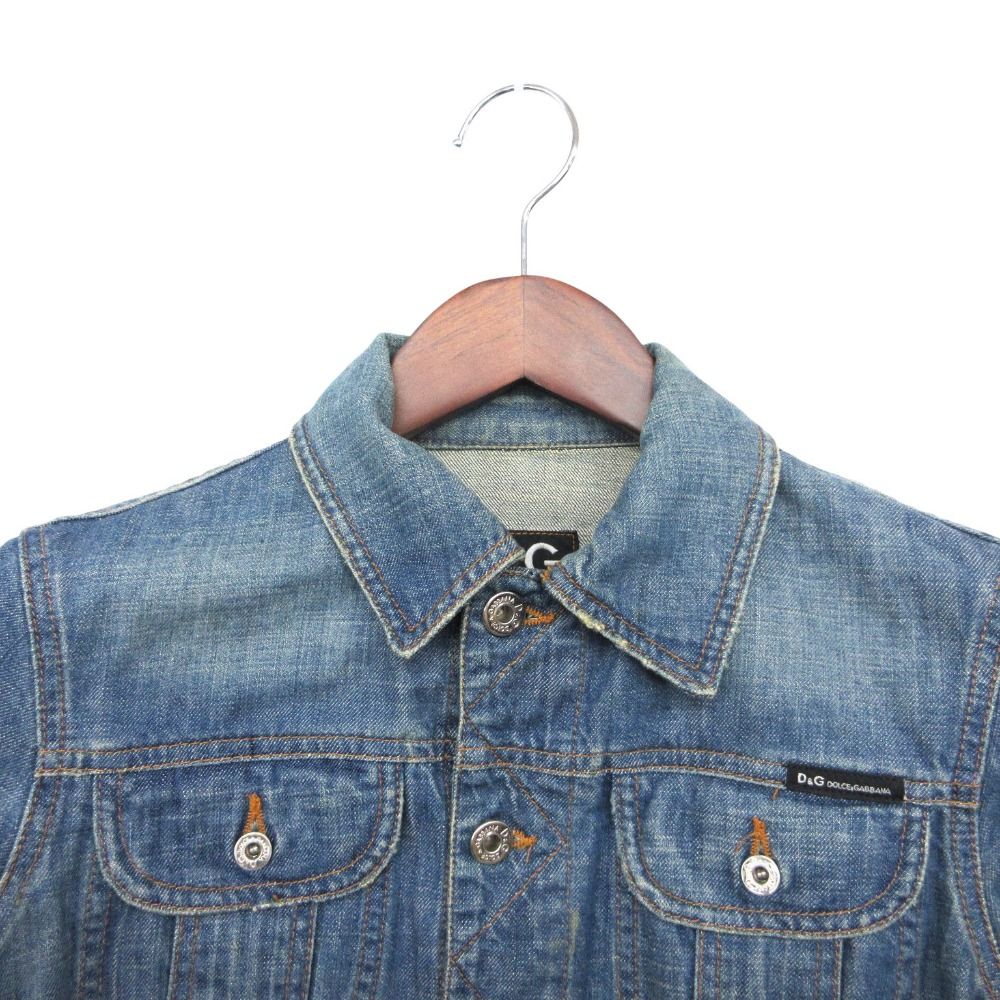 Dolce & Gabbana D&G Jacket Denim Distressed Gradient Short Length Cropped — view 5