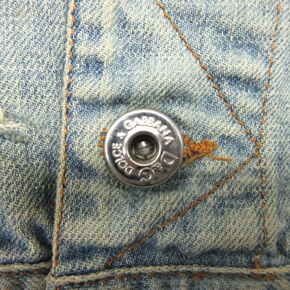 Dolce & Gabbana D&G Jacket Denim Distressed Gradient Short Length Cropped — view 8
