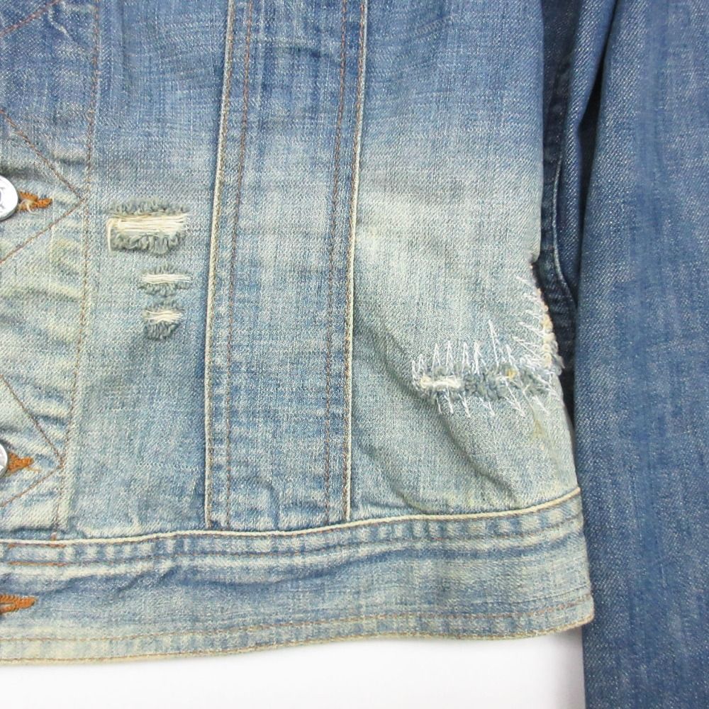 Dolce & Gabbana D&G Jacket Denim Distressed Gradient Short Length Cropped — view 7