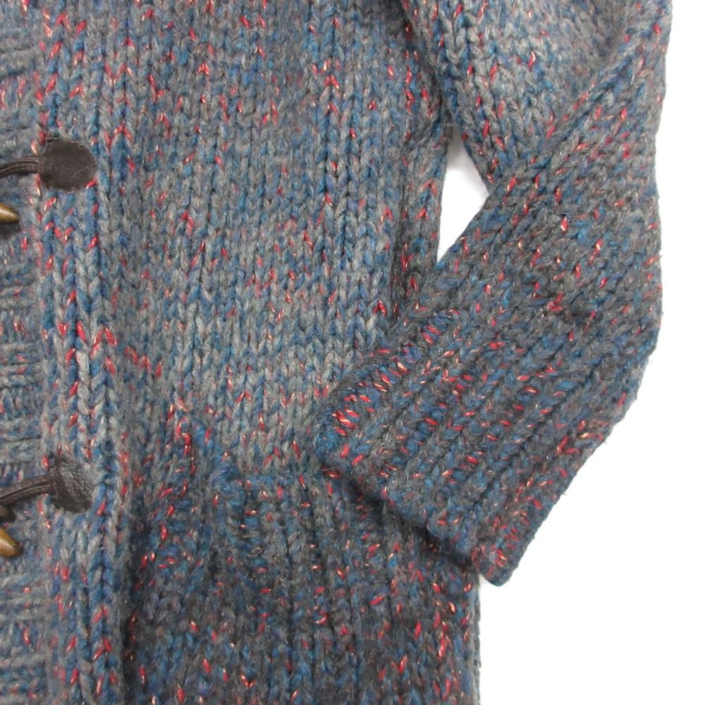 Dolce & Gabbana D&G Duffle Coat Sheep Fur Hooded Mohair Blend Knit Plaid Lining — view 6