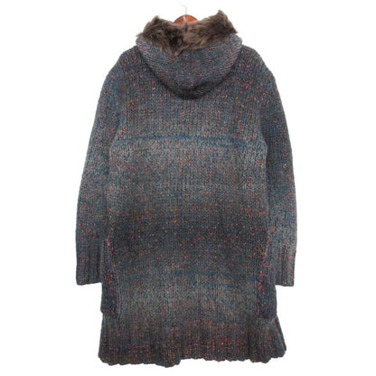 Dolce & Gabbana D&G Duffle Coat Sheep Fur Hooded Mohair Blend Knit Plaid Lining — view 2