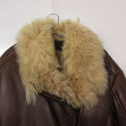 Prada Jacket Sheep Fur Leather Zip Up Brown — view 5
