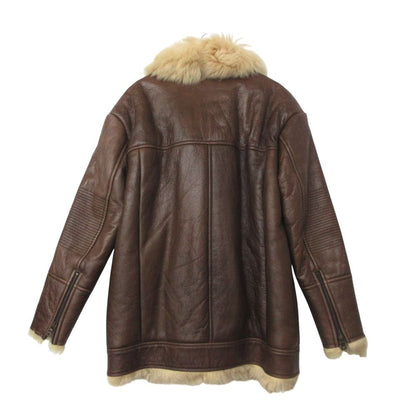 Prada Jacket Sheep Fur Leather Zip Up Brown — view 2