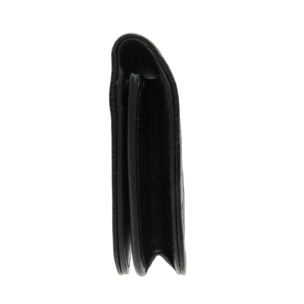 Balenciaga Card Case BB Logo Emblem Leather Bifold Holder Black — view 4