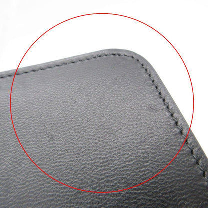 Balenciaga Card Case BB Logo Emblem Leather Bifold Holder Black — view 9