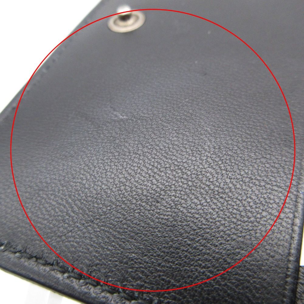 Balenciaga Card Case BB Logo Emblem Leather Bifold Holder Black — view 8
