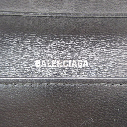 Balenciaga Card Case BB Logo Emblem Leather Bifold Holder Black — view 7