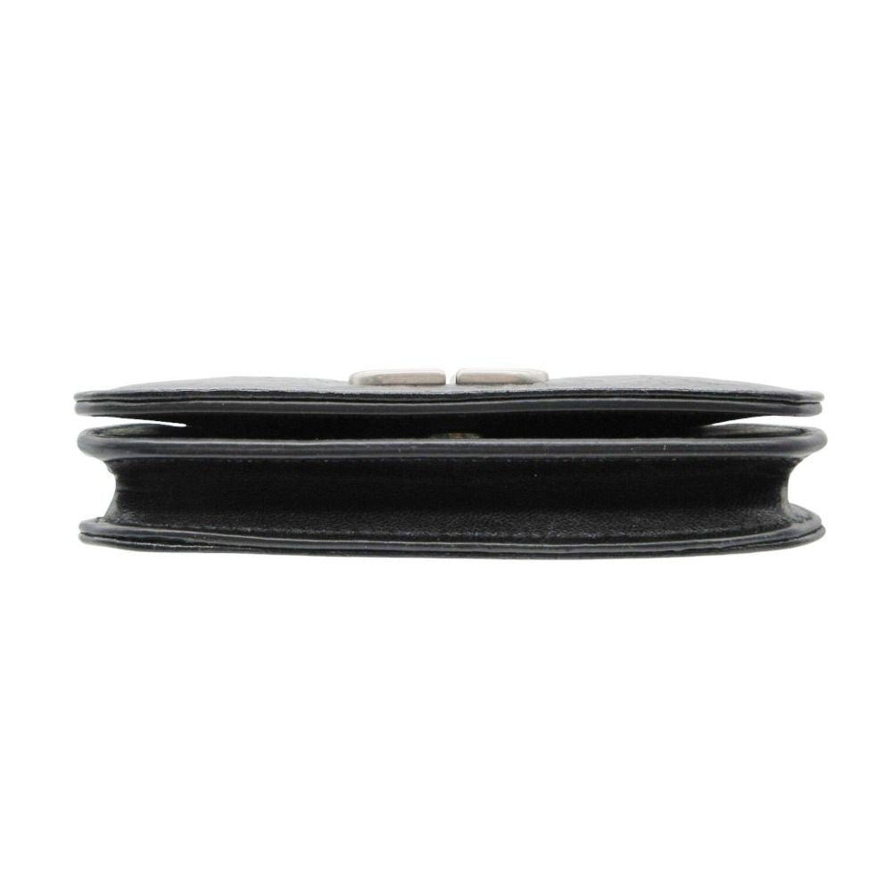 Balenciaga Card Case BB Logo Emblem Leather Bifold Holder Black — view 5