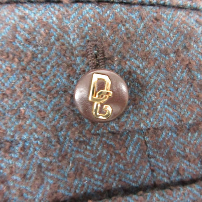 Dolce & Gabbana Tailored Jacket Blue Leather Taiga Pattern Lining Tweed — view 7
