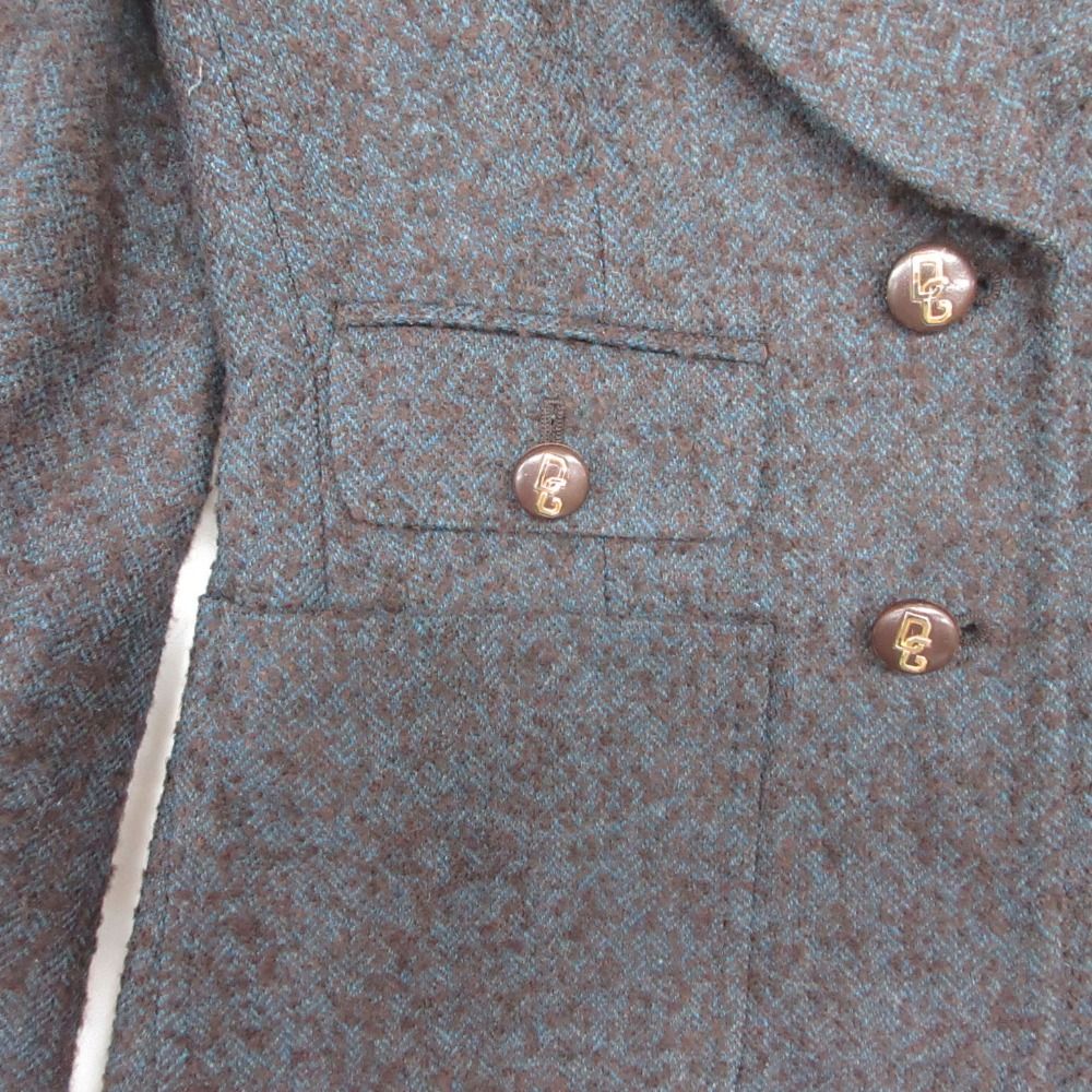 Dolce & Gabbana Tailored Jacket Blue Leather Taiga Pattern Lining Tweed — view 8