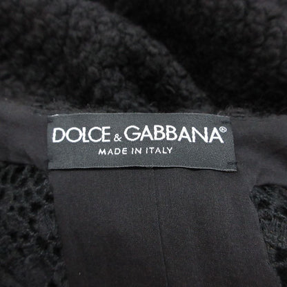 Dolce & Gabbana Coat Lace Decoration Snap Button Wool Blend Black — view 6