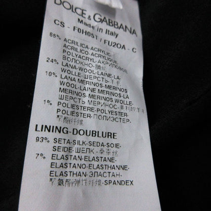 Dolce & Gabbana Coat Lace Decoration Snap Button Wool Blend Black — view 7