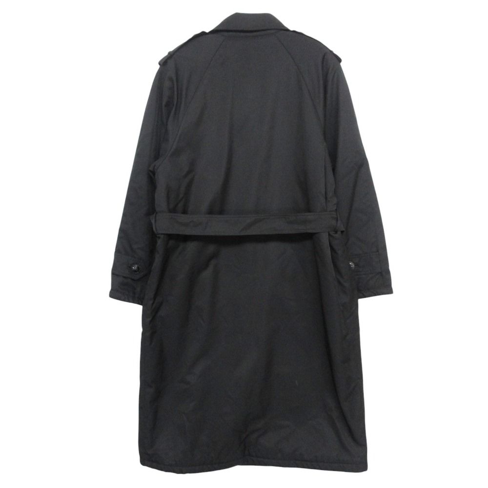 Versace Trench Coat Animal Pattern Lining Nylon Double Breasted Epaulette Black — view 2